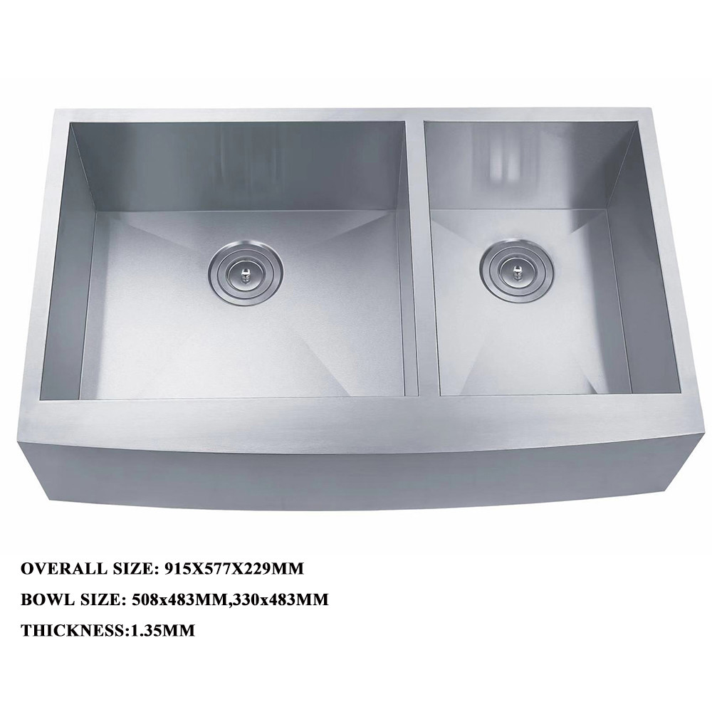 Stainless steel Double Bowl One Piece Kitchen Sink and Countertop sink