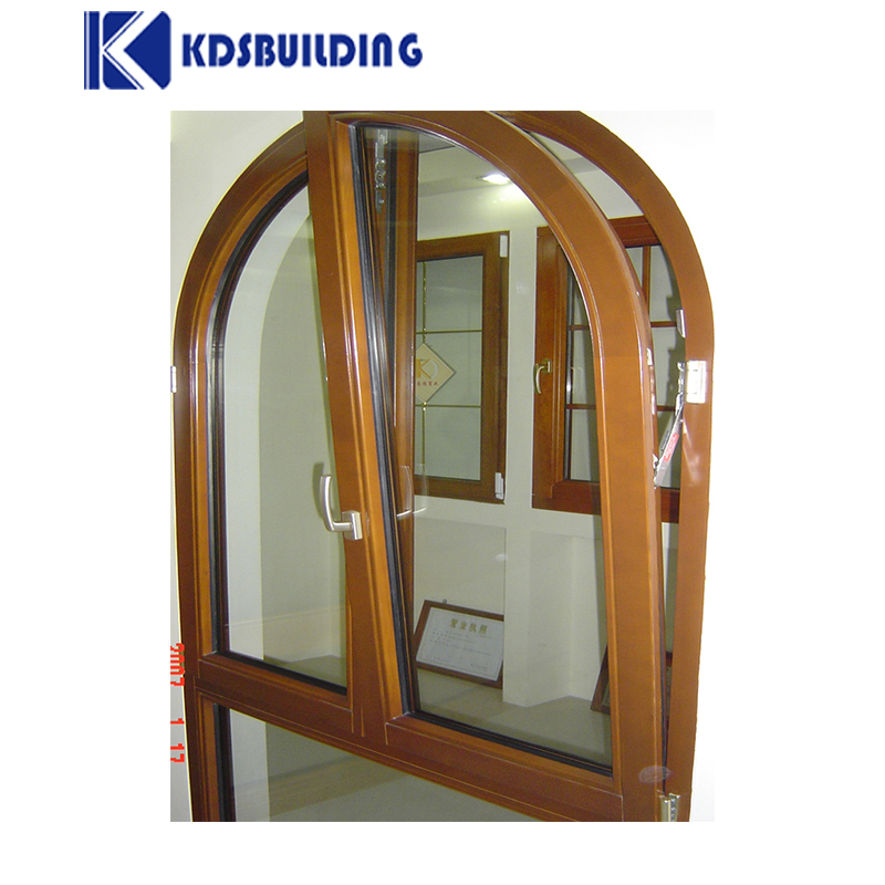 KDSBuilding Double Glass Laminated Wooden Tilt And Turn Window With Germany Hardware Round Wood Window