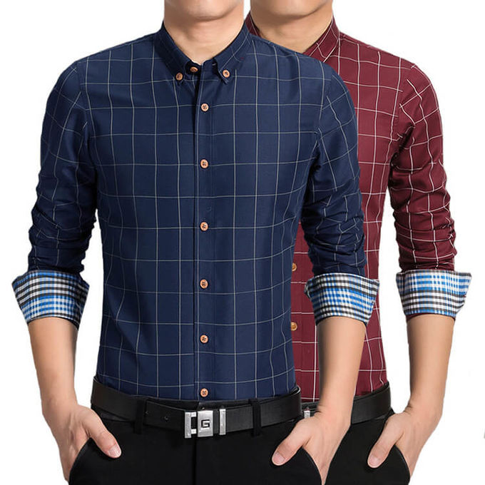 Striped Custom Men Work Shirts Tailored Dress Shirts Multi Color Optional