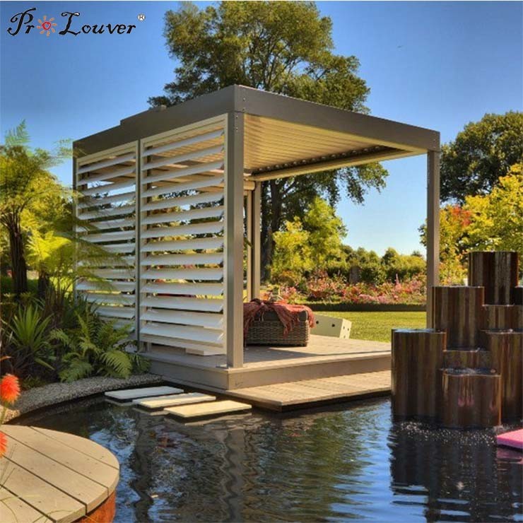 Chinese Top Manufacturer Customized Louver Roof System, Outdoor Aluminum Pergola Gazebo