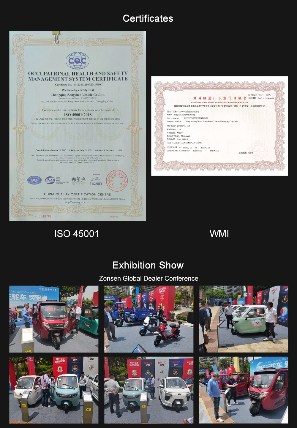Off Road Zongshen E Cargo Cabin 1000W Electric Tricycles for Adults Driving Mileage 70-90km
