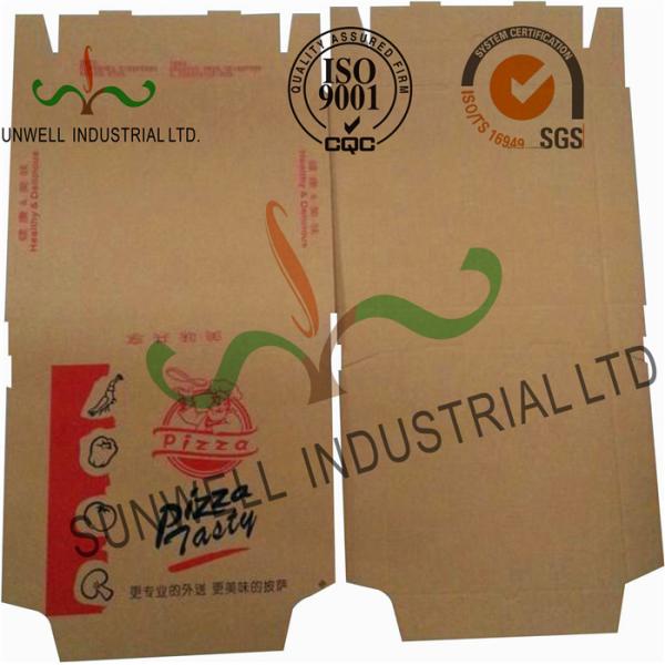 AE Fluted Corrugated Kraft Paper Pizza Packaging Box CMYK Printing Matt Lamination