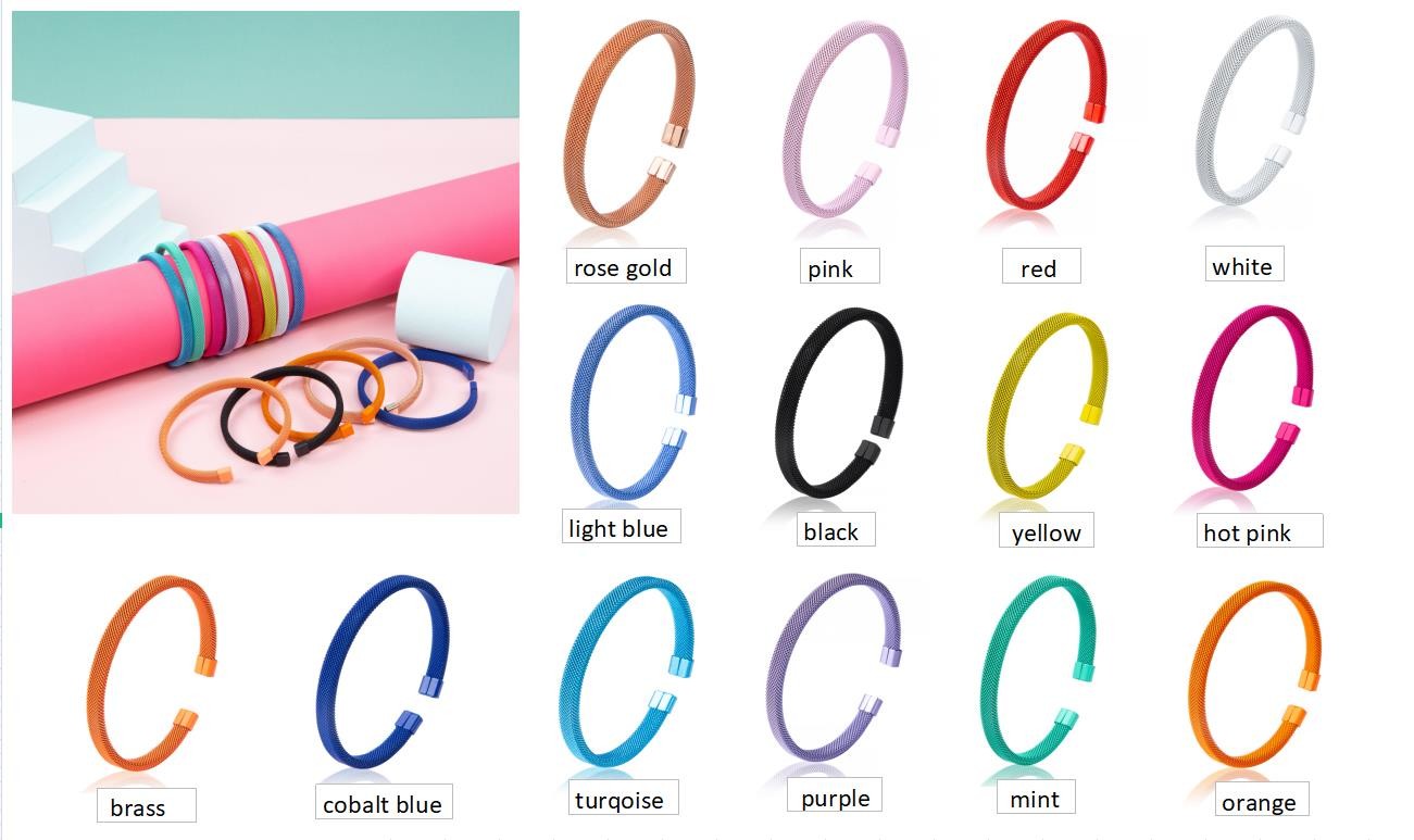 red Paint Stainless Steel Bangle Bracelet , Punk Style Bracelet EU Standard