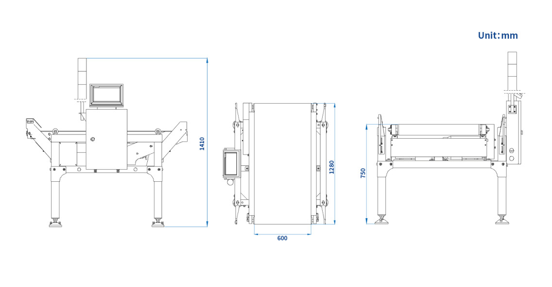 Automatic digital food conveyor belt weight checking machine with push rejector checkweigh check weigher machines