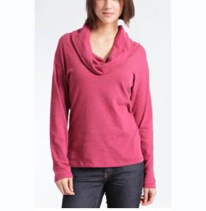 China WOMEN'S 55% COTTON/45% LINEN COWL COLLAR KNITTED SWEATER wholesale