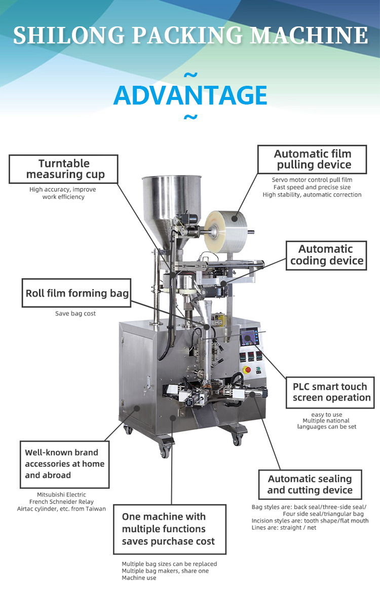 2.6kw W40mm Triangle Bag Granule Packing Machine Peanut Sealing PE NILO