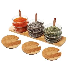 China Multifunction Bamboo Wooden Sauce Holder , Restaurant Table Condiment Holders wholesale
