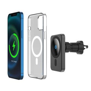 China Wireless Qi 15W Square Silicone Car Charger Magnetic Holder wholesale
