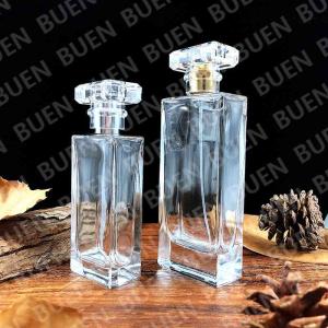 China Personalised Glass Perfume Spray Bottle Rectangle Luxury Portable Perfume Bottle wholesale