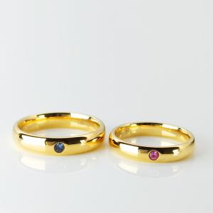 China Any Occasion Rubby Sapphire 0.04ct 18k Gold Wedding Rings wholesale