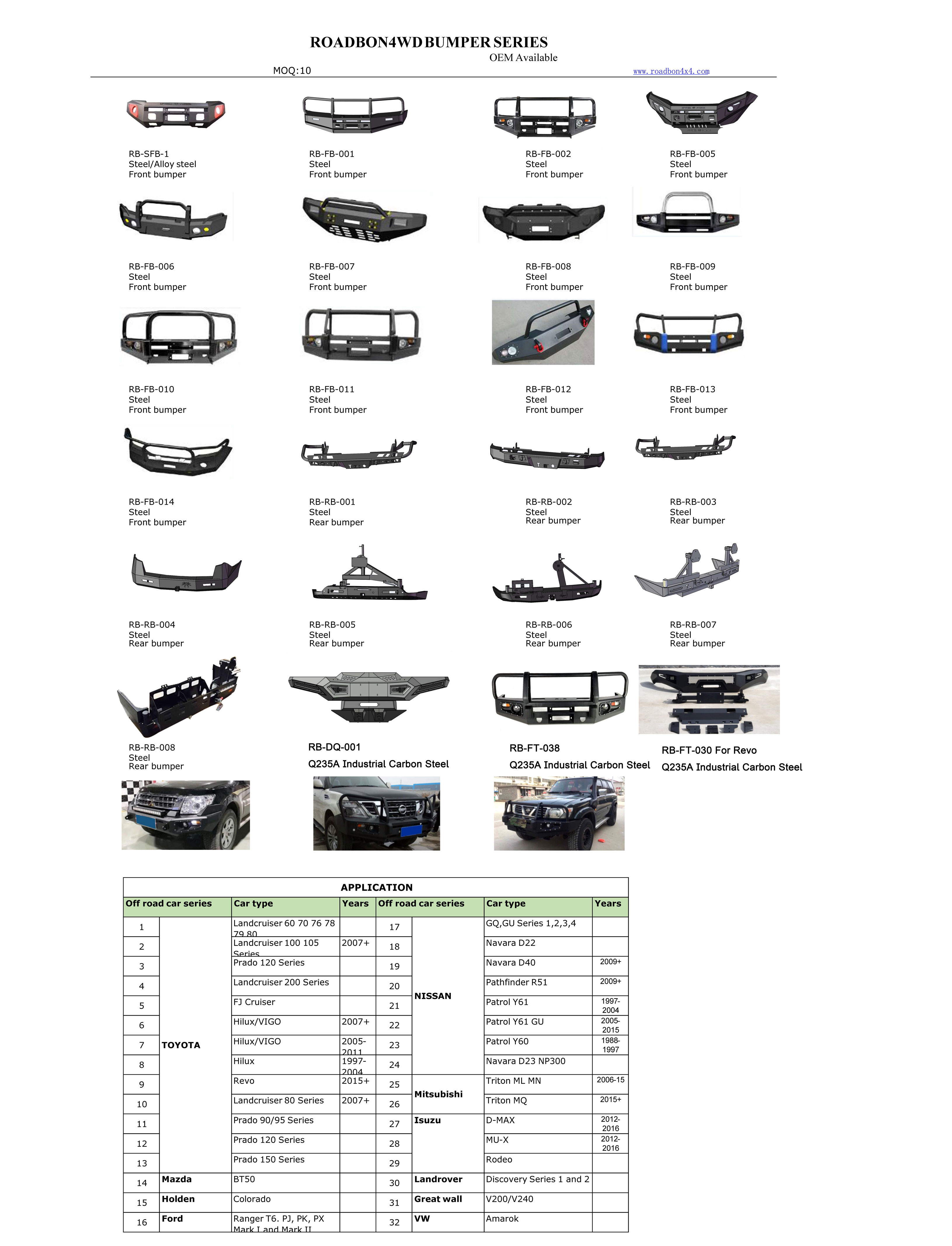 Off-road bull bar Accessories Steel Front Bumpers heavy duty with winch bracket for Hilux Vigo