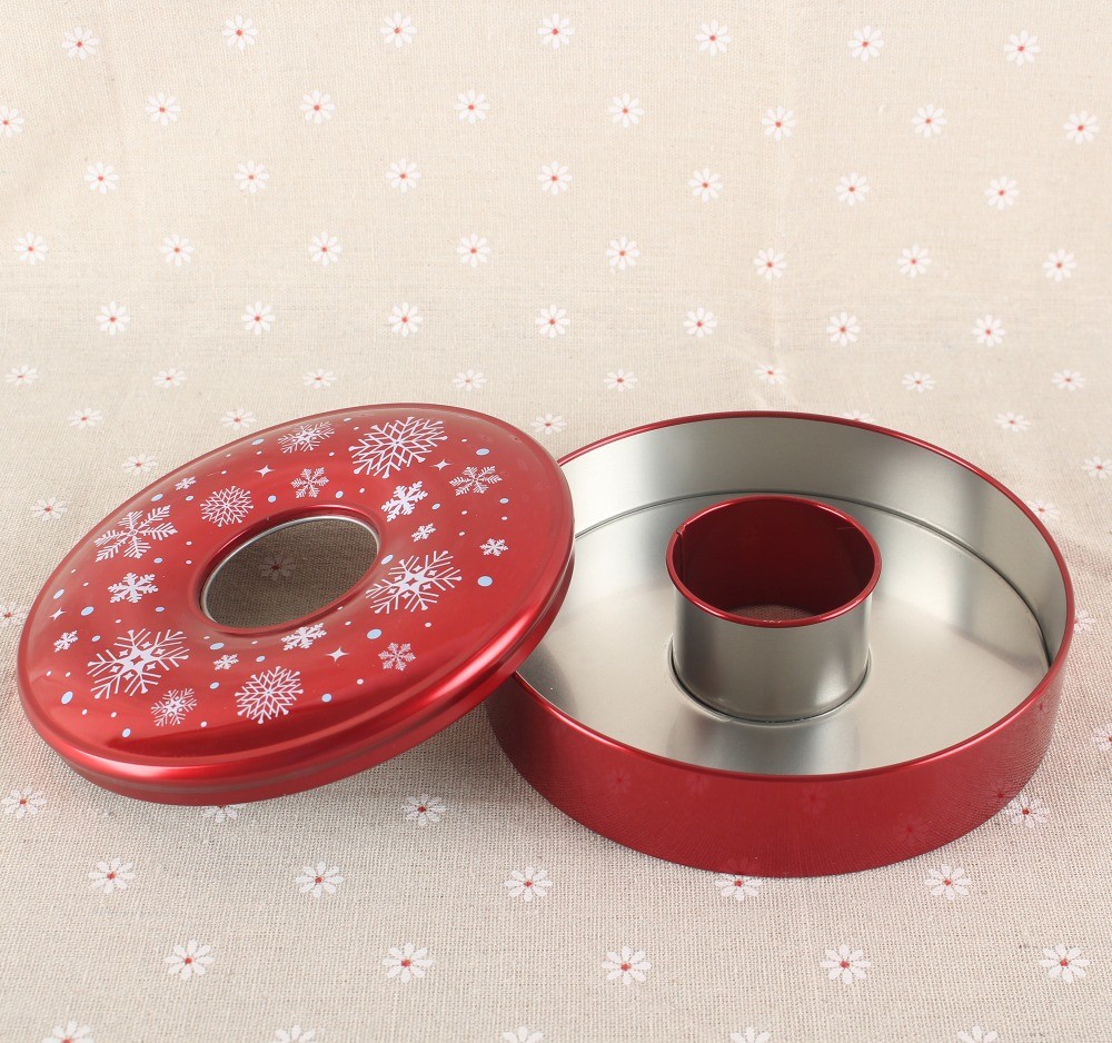 Ring Shaped Tin Boxes for Sale Donut Metal Tin Containers for Holidays Candy Storage Cans