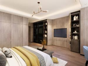 China Minimalist Diagonal Cut TV Wall Kids Wardrobe Wood Grain Stainless Steel Material wholesale