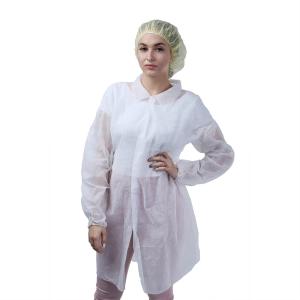 China 25GSM PP Nonwoven Disposable Lab Gown With Hook And Loop wholesale
