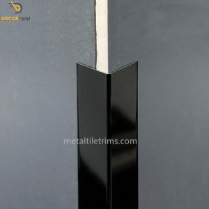 China 25*25 6063 Aluminum Tile Trim Shiny Black L Shape Wall Corner Protective wholesale