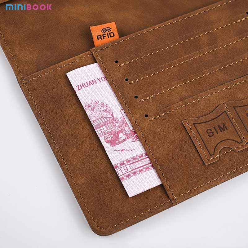 Vintage Business Passport Covers Holder Multi-Function ID Bank PU Leather Wallet Case