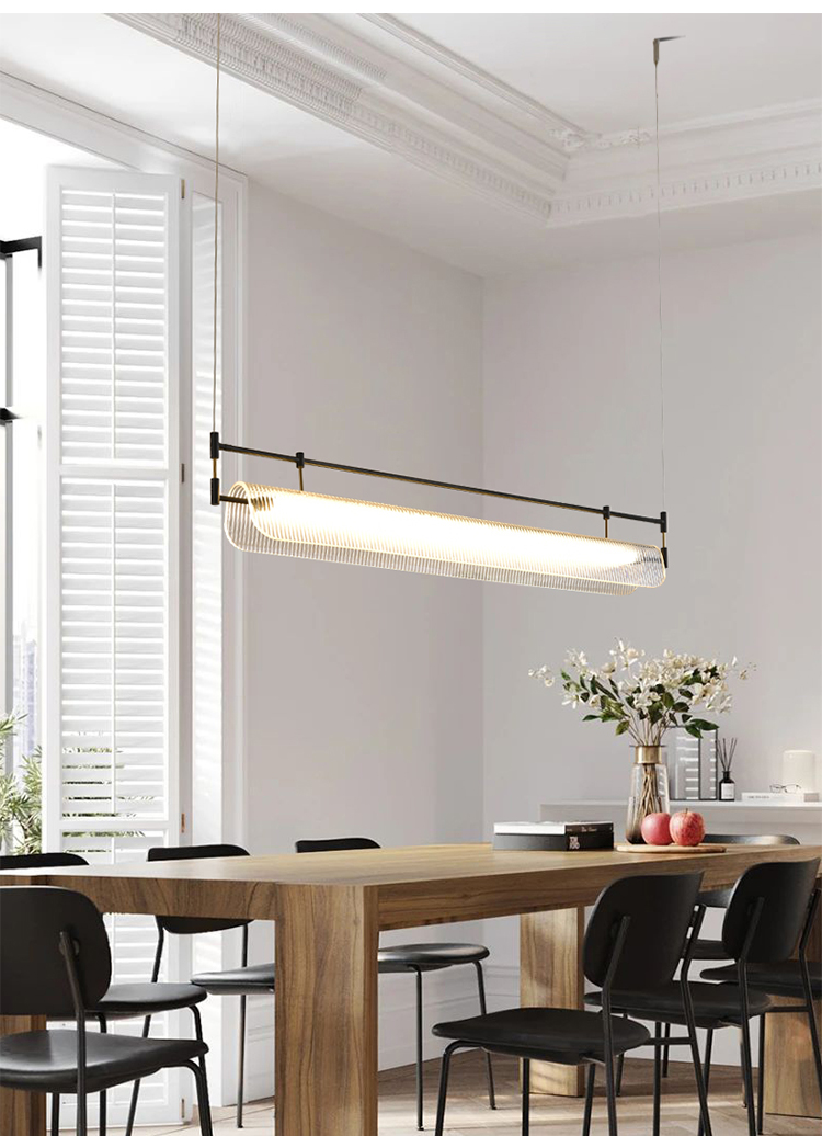 Modern Minimalist Chandelier Living Room Nordic Study Office gold rectangle chandelier(WH-MI-413)