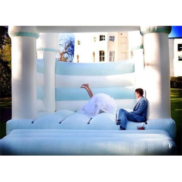 White And Blue Color Inflatable Bouncer , Wedding Inflatable Bouncer For Sale