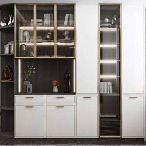 China Plywood Hardwood Glass Showcase Cabinet Display For Living Room Bookcase wholesale