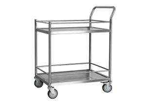 China Two Shelves Stainless Steel Medical Dressing Trolley With Pushing Hand wholesale