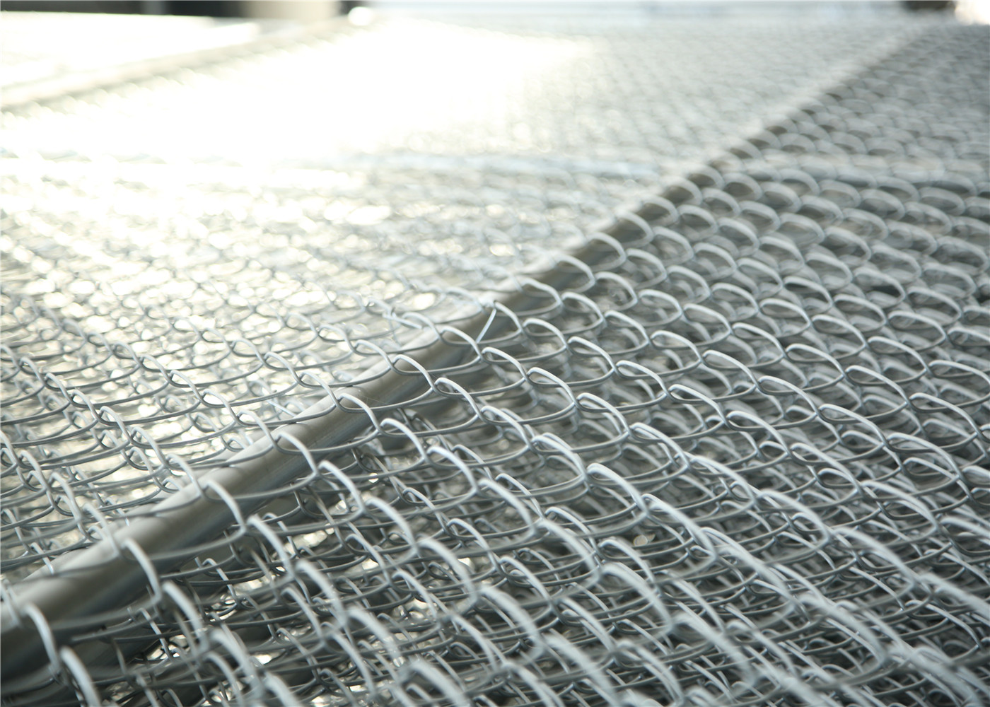 Chain Link Fabric Construction Fence Panels 6' height width 14' width Mesh 65mm x 65mm ASTM hot dipped galvanized