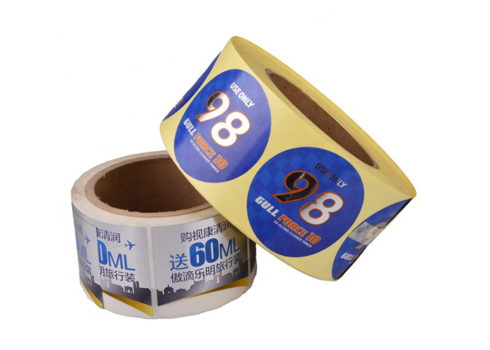 Custom printing waterproof glossy varnishing self-adheisve silver vinyl sticker labels in roll for bottle packaging