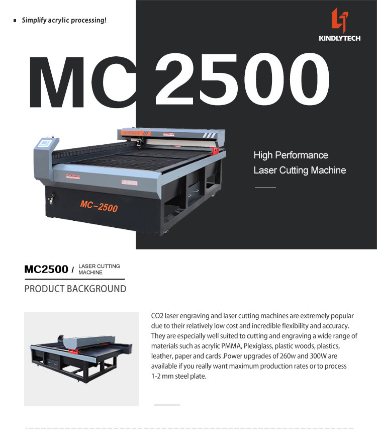 1250*2500mm CO2 Laser Cutter Machine Cutting Machine With 150w Laser Tube