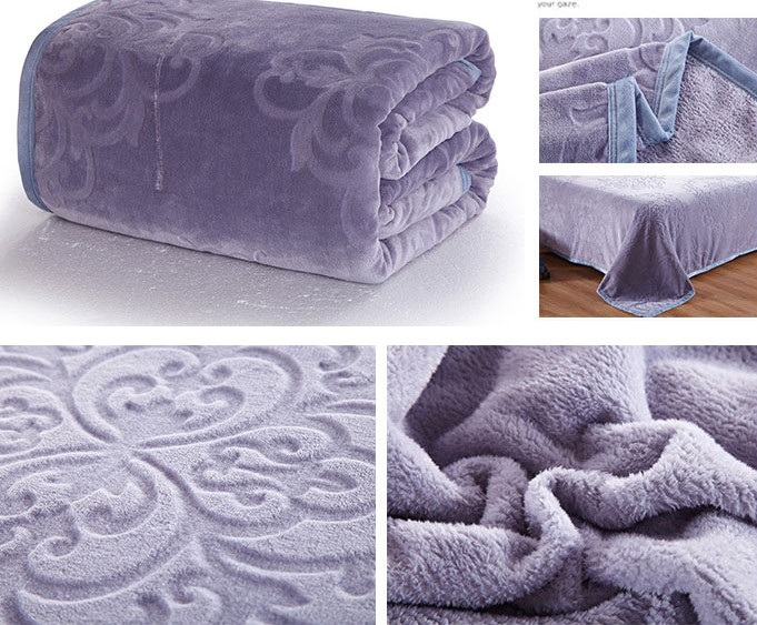 Cozy Flannel Fleece Blanket Super Soft , Microfiber Plush Throw Blanket On Bed Sofa