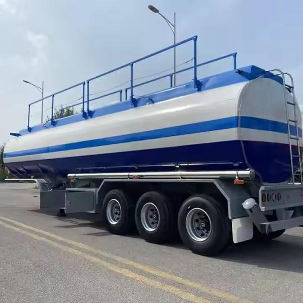 3 Axle 40000l Carbon Steel Transport Liquid Or Gaseous Chemical Product Heavy Duty Fuel Tanker Trailer