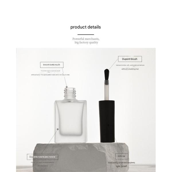 Professional-grade Cosmetic Packaging 15ml Glass Bottle with Nylon Brush Head and Leak-proof Sealing for Nail Polish