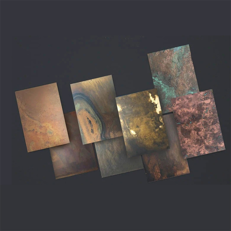 Bronze Brass Red Copper Brushed Etched Stainless Steel Sheets For Indoor Outdoor Wall Decoration