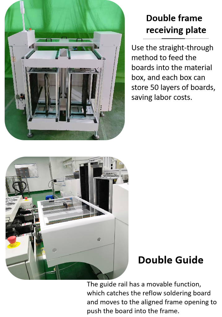Automatic PCB Loader And Unloader Dual Rail Smt Unloader 320W