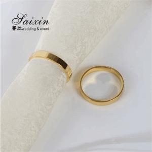 China Factory Wholesale wedding party table decoration zinc alloy die cast simple smooth napkin ring wholesale