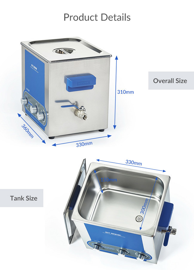 13L Vegetable Ultrasonic Cleaner 40khz For Retainer Watch Auto Parts Dental Instrument