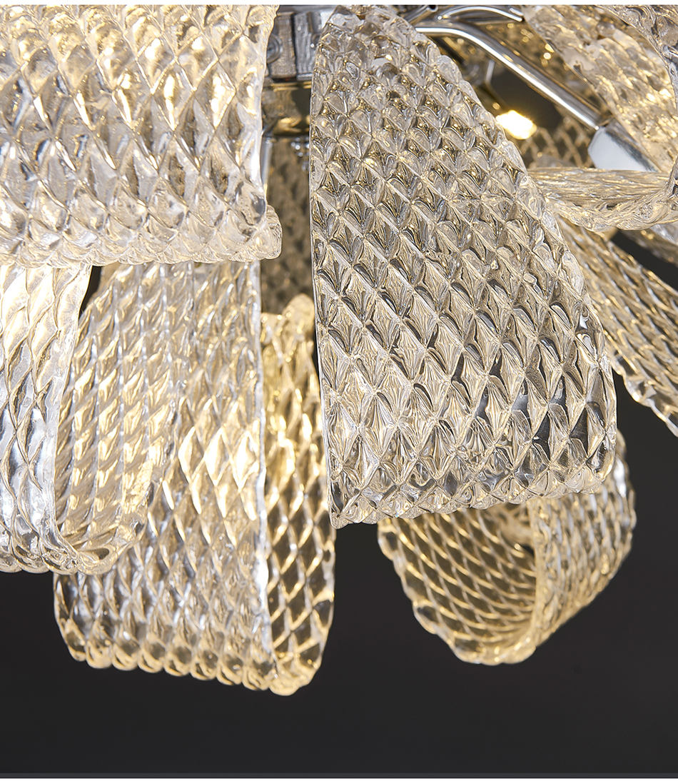 Luxury Glass Chandelier For Living Room Led Modern Home Decor Flower Chandeleir(WH-CY-216)