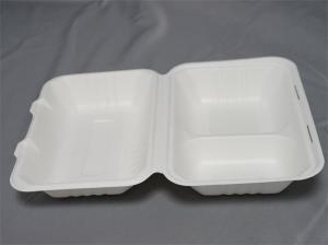 China 9&quot;X6&quot; Compostable Biodegradable Bagasse Food Box 3 Compartment wholesale