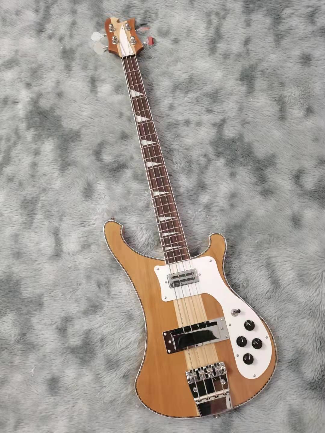 Custom 4 String Bass Log Color Maple Neck Through Mahogany Body