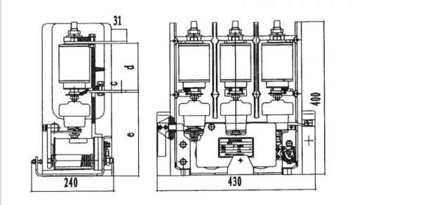 Electric Vacuum Contactor Unit , Ac Power Contactor For Metallurgy Distribution