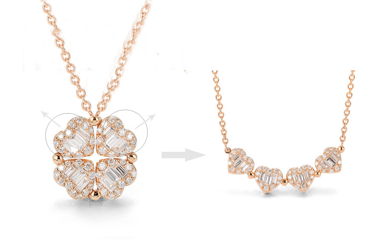 Plating 18 Gold 18K Gold Diamond Necklace Pendant Size 6.5*15mm