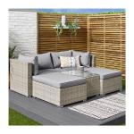 5 Piece Wicker Rattan Modular Outdoor Sofa Modern Design Style L70xW40xH39cm
