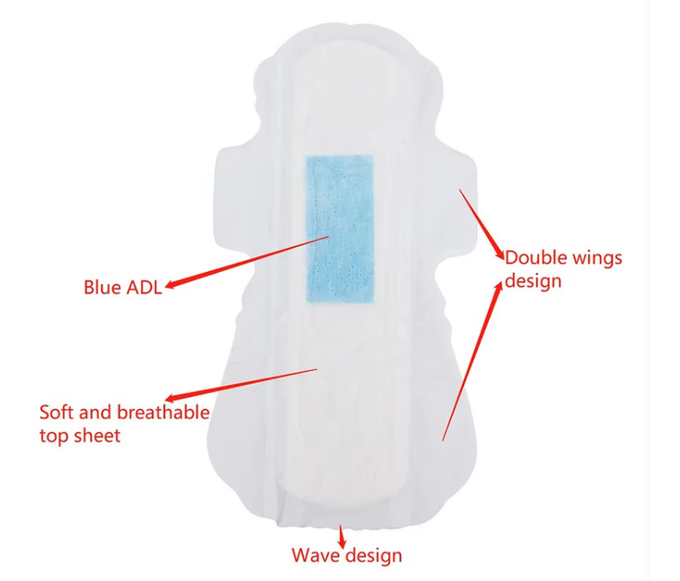 Ultra Breathable Disposable Sanitary Pads With Anion Soft Non Woven Fabric Sanitary Napkins