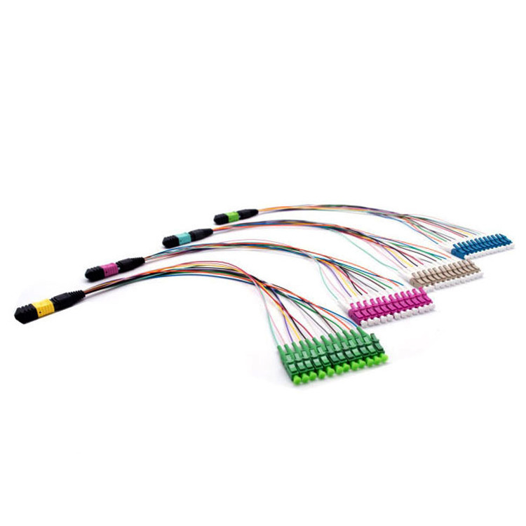 MPO MTP LC 12 Core Fiber Patch Cord For Network Rack / Panel