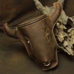 Bull Head Suede Leather Backpack