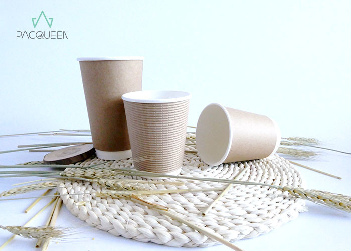 Premium Heat Proof Corrugated Paper Cups , Color Printed Triple Wall Cups