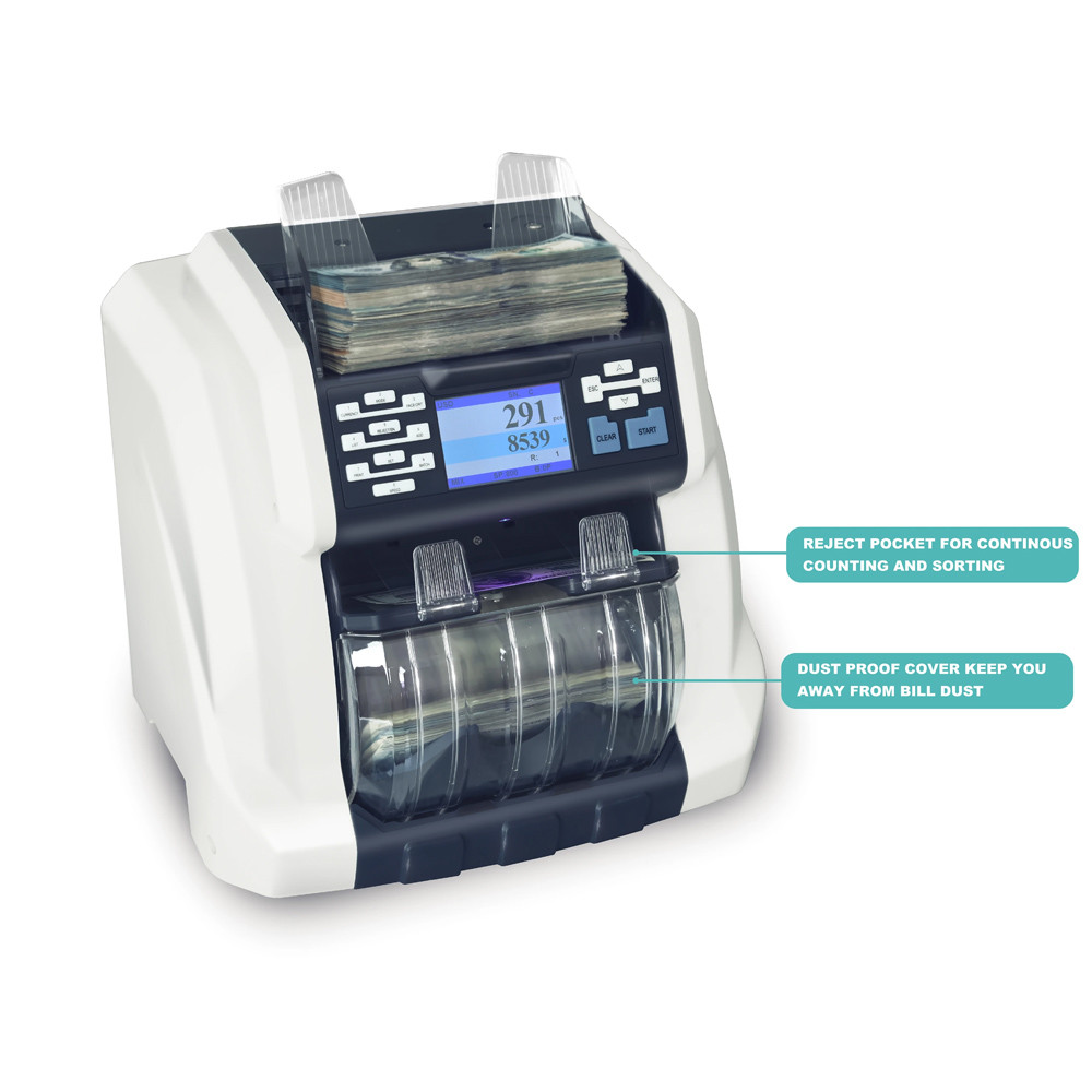 FMD-160 cash counting machine mix value and sort value counter for USD CAD MXN DOP Dominican