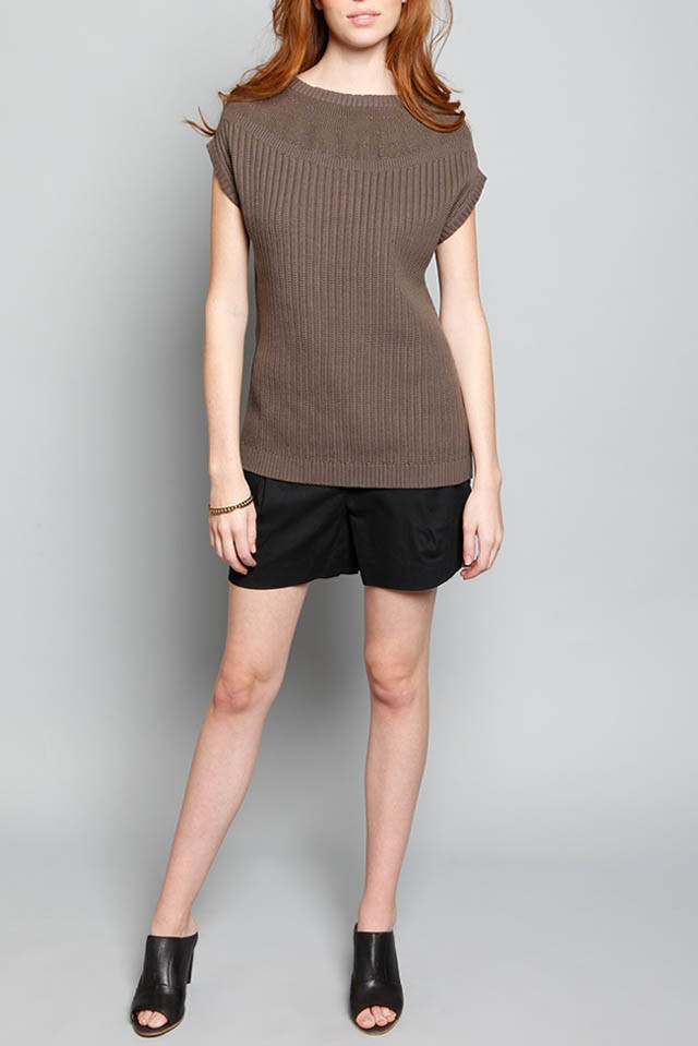 WOMEN'S 100% COTTON SLEEVELESS KNITTED SWEATER