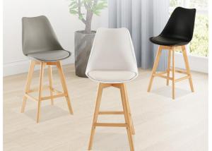 China Multifunctional Beech Bar Stool , Grey Leather Bar Stools With Backs wholesale