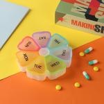 7 Day Weekly Pill Medicine Dispenser Box Flower Shape 7 Cases Vitamin Fish Oil