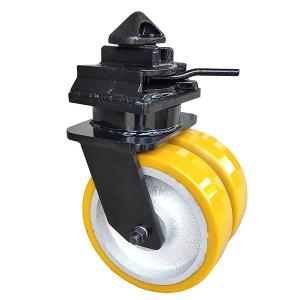 China PU Container Casters Wheel With Brake 300mm Castors wholesale