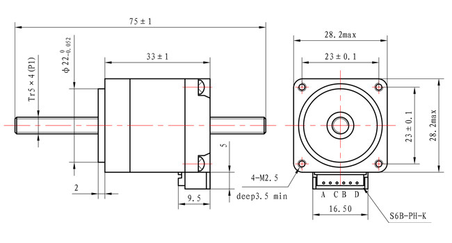 2 Phase 1.8 Degree NEMA 11 Non Captive Stepper Motor Tr5X4 With CE ROHS